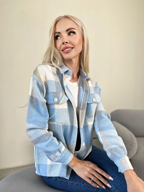 Жіноча тепла сорочка в клітинку "Elba" оптом | Розпродаж моделі Київ - фото 2