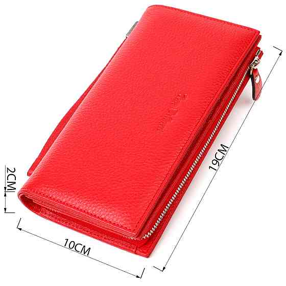 Модный женский клатч с блоком для кредитных карт из натуральной кожи Tony Bellucci 22034 Красный Киев