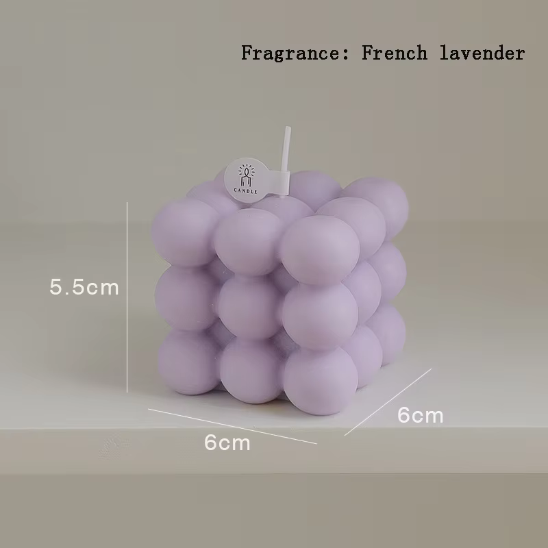 Свічка у формі бульбашковий куб у фіолетовому кольорі Кам'янець-Подільський - фото 3