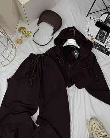 Женский прогулочный оверсайз костюм двойка: кофта и штаны двунитка Одесса