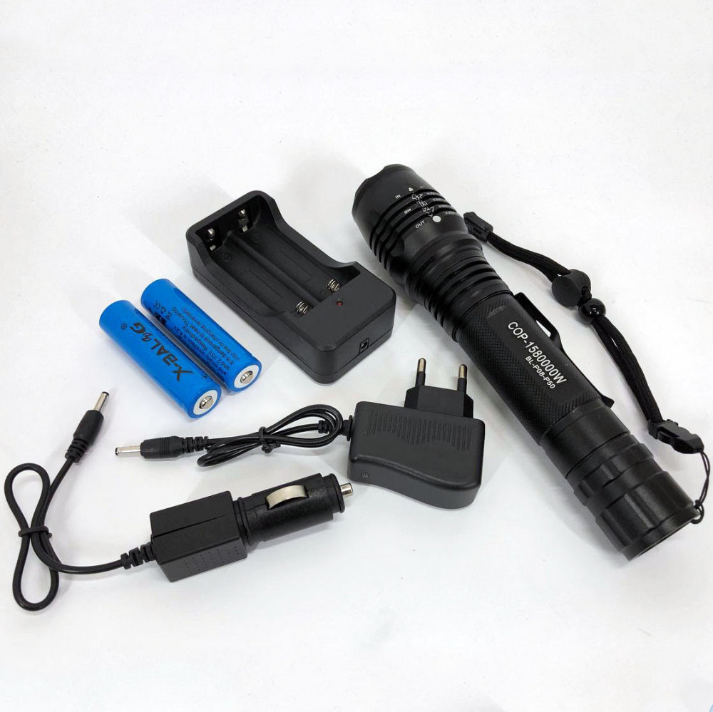 Потужний тактичний ліхтар Bailong BL-P08-P50, Ліхтарик тактичний DS-469 акумуляторний ручний Київ - фото 8