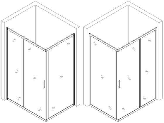 Душова кабіна прямокутна без піддона NISA N120TC (N120T) BRAVO (1уп.) Київ