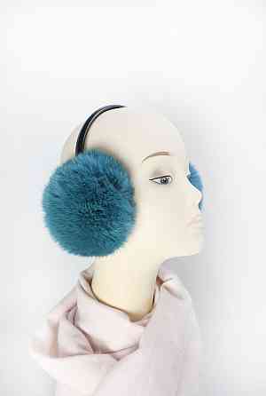 Наушники меховые детские из кролика Морская волна Харьков