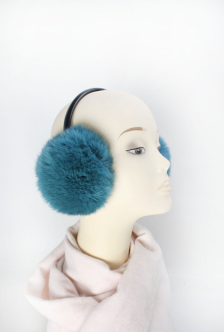 Наушники меховые детские из кролика Морская волна Харьков - изображение 3