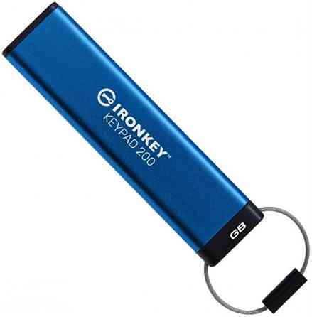 Флешнакопичувач USB3.2 32 GB Kingston IronKeypad 200 Type-A Blue (IKKP200/32GB) Блакитний Харків