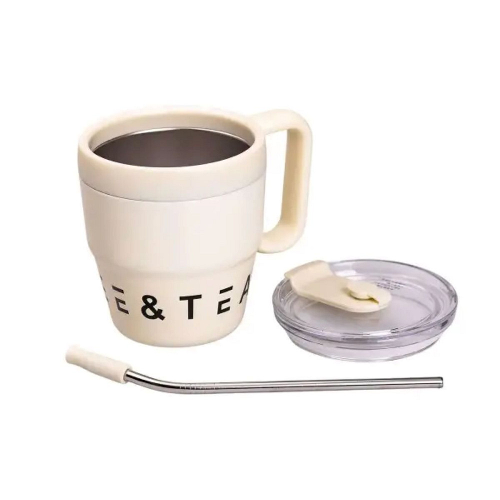 Yiwu Термочашка Coffee & Tea з трубочкою бежева HP-14-23BE Киев - изображение 3