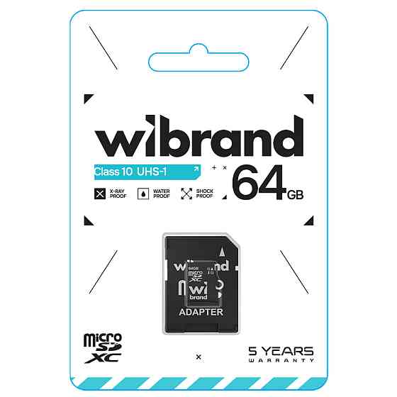 microSDXC (UHS-1) Wibrand 64Gb class 10 (adapter SD) (WICDXU1/64GB-A) Київ