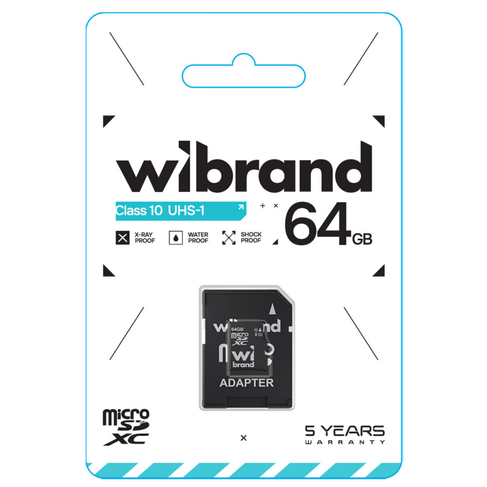 microSDXC (UHS-1) Wibrand 64Gb class 10 (adapter SD) (WICDXU1/64GB-A) Киев - изображение 2