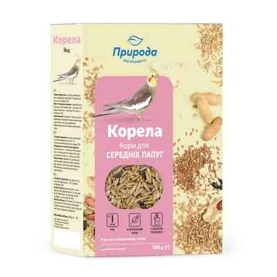 Корм для птахів Природа Корела для середніх папуг, йод 500 г (4823082410811) Вінниця