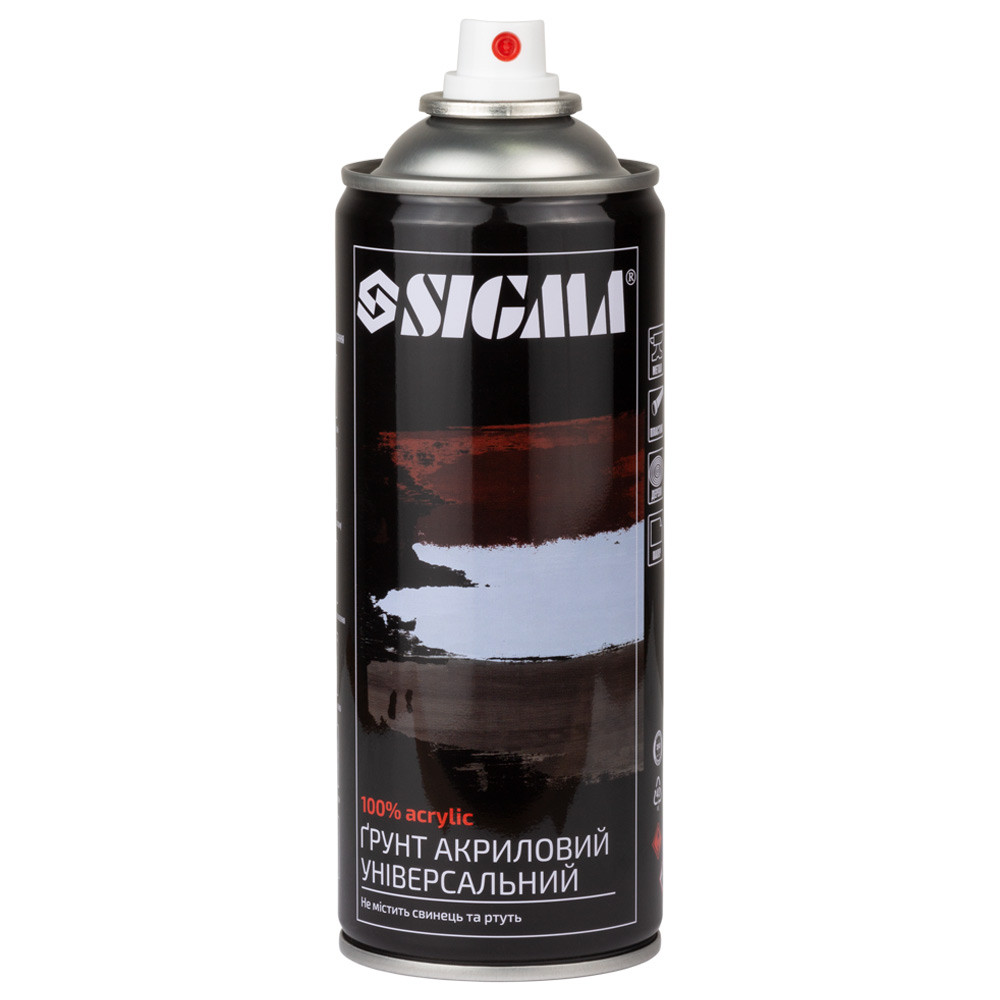 Sigma Грунт аэрозольный акриловый 400мл RAL 7015 серый SIGMA (2737521) Коломия - фото 2