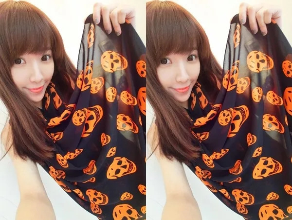 Женский шарф с черепами - размер шарфа 145*70см, шифон Киев - изображение 1