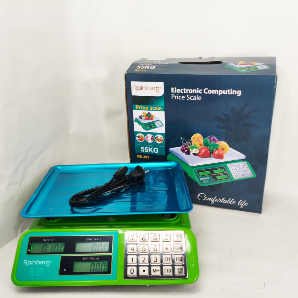 Весы товарные до 50 кг Rainberg, Электро весы напольные для торговли торговые бытовые до 50 кг UH-66 Львов - изображение 2