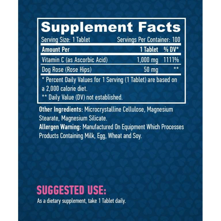 Витамин С Haya Labs High Potency Vitamin C 1000 mg with Rose Hips 100 tabs Луцк - изображение 2