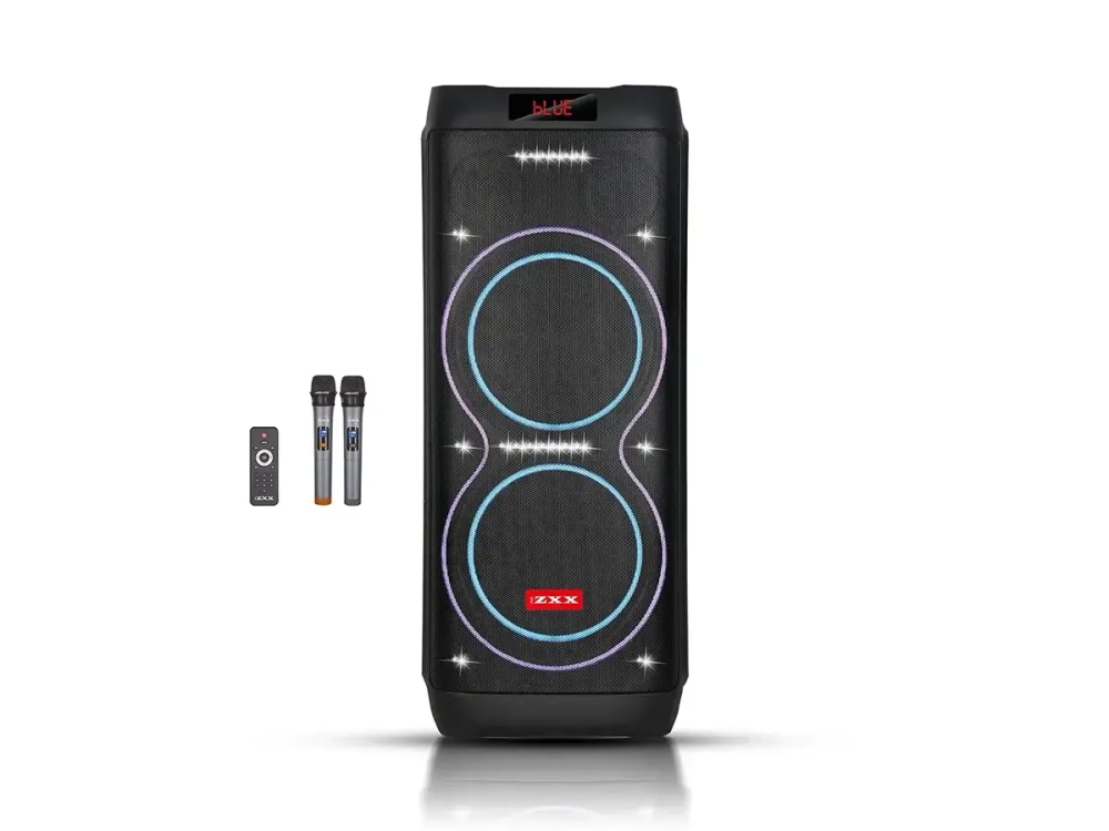 Портативна акустична колонка ZXX-5560 100Вт, 2×10" динаміка, TWS/FM/USB/TF/BT/LED, 2 мікрофони, пульт ДК, акумуляторна Одеса - фото 3