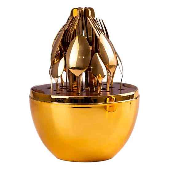 Набір столових приборів на 6 осіб з підставкою Золотий Київ