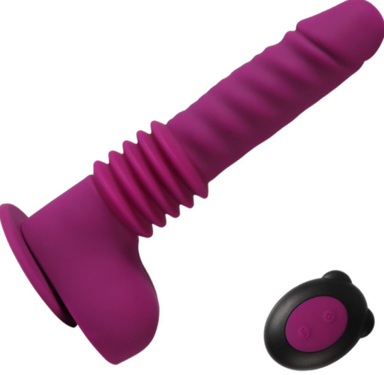 Вибратор на присоске Isaiah Thrusting Dildo фиолетовый 10 режимов вибрации Sex Aura Киев