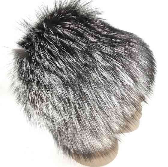 Хутряна шапка жіноча кубанка із чорнобурки Барбара Сірий Харків