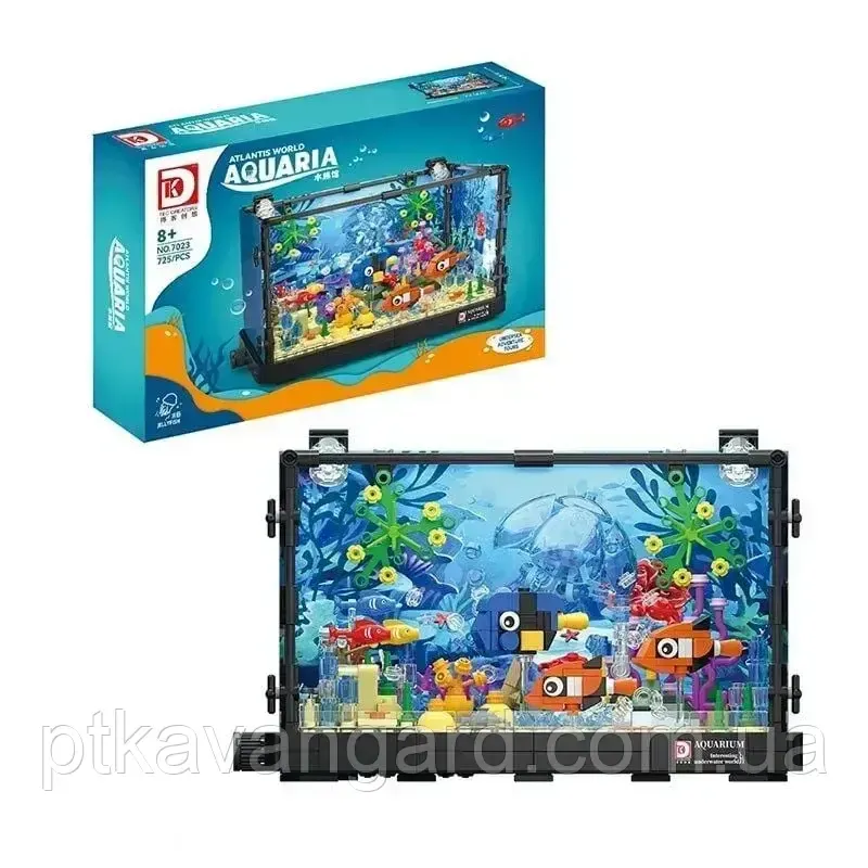 Конструктор 3D акваріум з рибками 725 деталей підсвічування 7023 Хмельницький - фото 4