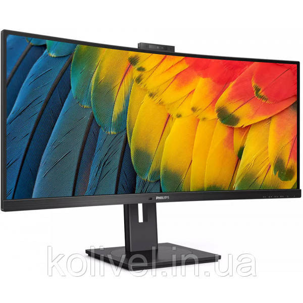 TFT 34" Philips 34B1U5600CH, WQHD, VA, 100Гц, вигнутий, HDMI, DP, USB-C, RJ-45, USB-hub, webcam, HAS Київ - фото 2