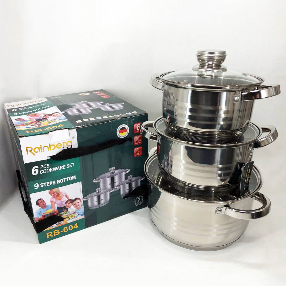 Набор кастрюль с инновационным антипригарным покрытием Rainberg RB-604 6 предметов LK-35 Львов - изображение 1