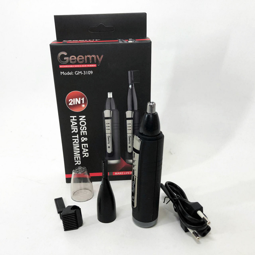 Тример для стрижки волос в носе GEMEI GM-3109 2в1, Триммер для носа и висков Триммер носа и бровей SJ-15 Львов - изображение 12