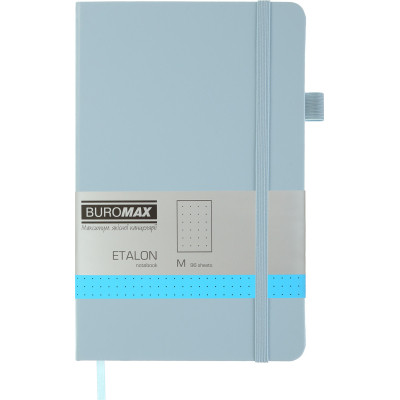Книга записна Buromax Etalon 125x195 мм 96 аркушів в точку обкладинка зі штучної шкіри Блакитна (BM.291360-14) Вінниця - фото 1