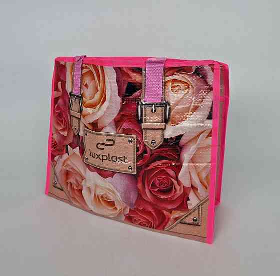 Сумка полипропиленовая на змейке с цветным рисунком  (36*34) Розы (1 шт) Харьков