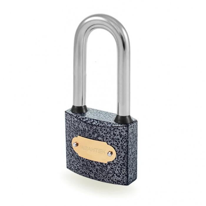 Замок навесной АВАНТЕК Серый GR-50-L (50мм) длинная скобка Харьков - изображение 1