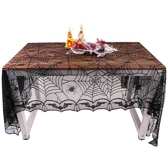 Скатерть на Хэллоуин 244 на 122 см черный Киев