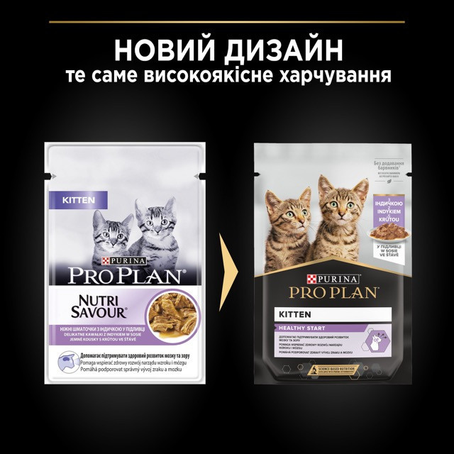 Pro Plan Veterinary Diets Junior Nutrisavour шматочки з індичкою для котят 85 г Вінниця - фото 3