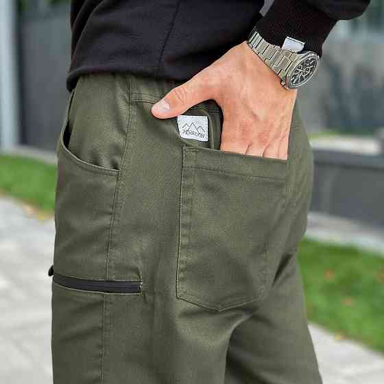 Штани карго чоловічі весняні з кишенями хакі Pobedov Papin Brodyaga Київ