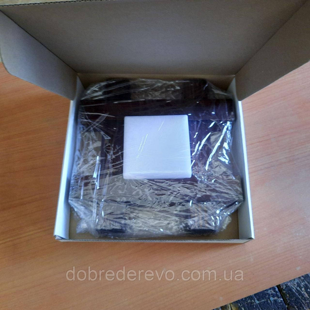 Люстра дерев'яна квадрат Led 22 см. Вижниця - фото 3