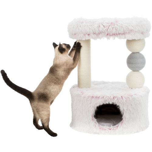 Царапка-домик Trixie Harvey для кошек джут/плюш бело-розовая 54х40х73 см Киев - изображение 2