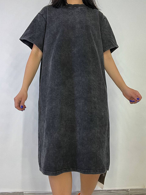 Платье-футболка женское A-N 2666-1 тай-дай оверсайз, черный, one size Киев - изображение 11