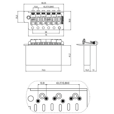 Бридж для гитары Paxphil WVCSB Chrome Винница - изображение 2