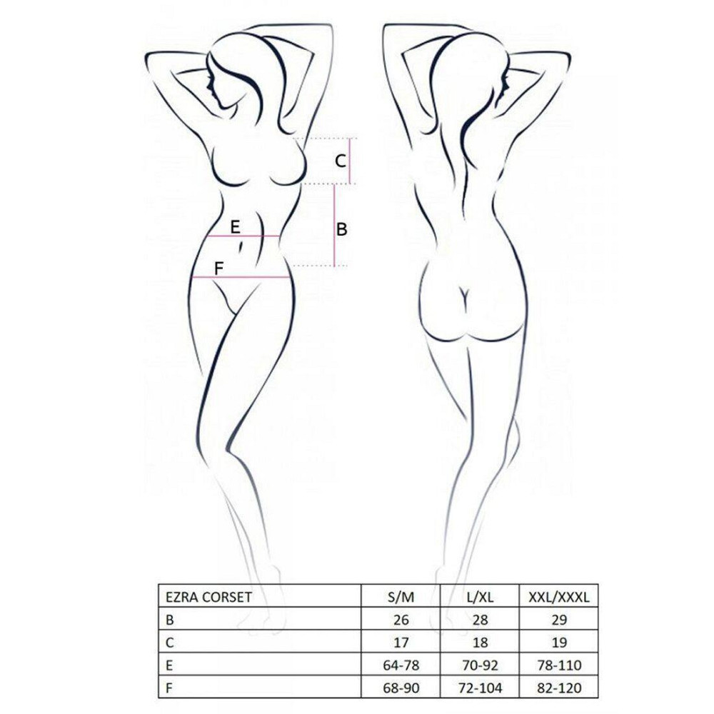 Корсет з декольте Passion ERZA CORSET L/XL, black, пажі, трусики, напівпрозорий Sex Aura Київ - фото 5