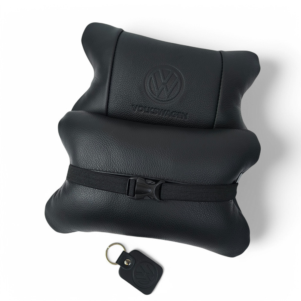 Набір шкіряних подушок 2шт - Volkswagen на підголовник у машину, UK-887 Автомобільна подушка Київ - фото 3