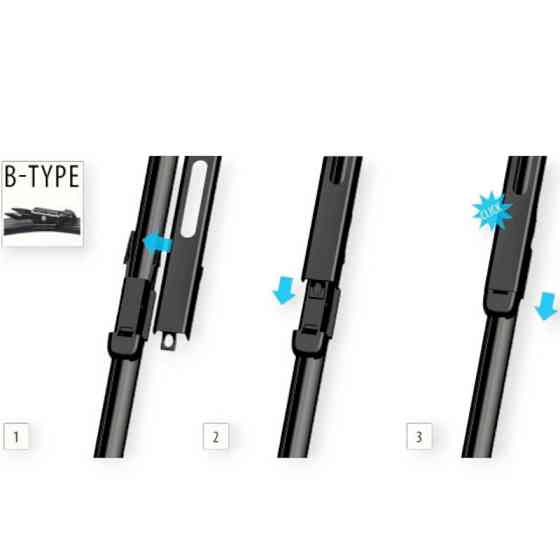 Щетки oximo модельные безкаркасные (к-т 2шт) b-type 700 + 400 мм дворника Мукачево