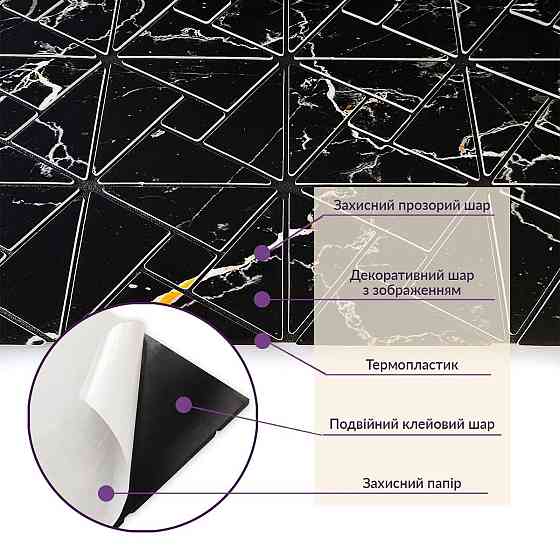 Самоклеящаяся PET мозаика 300х300х4мм SW-00002446 Днепр