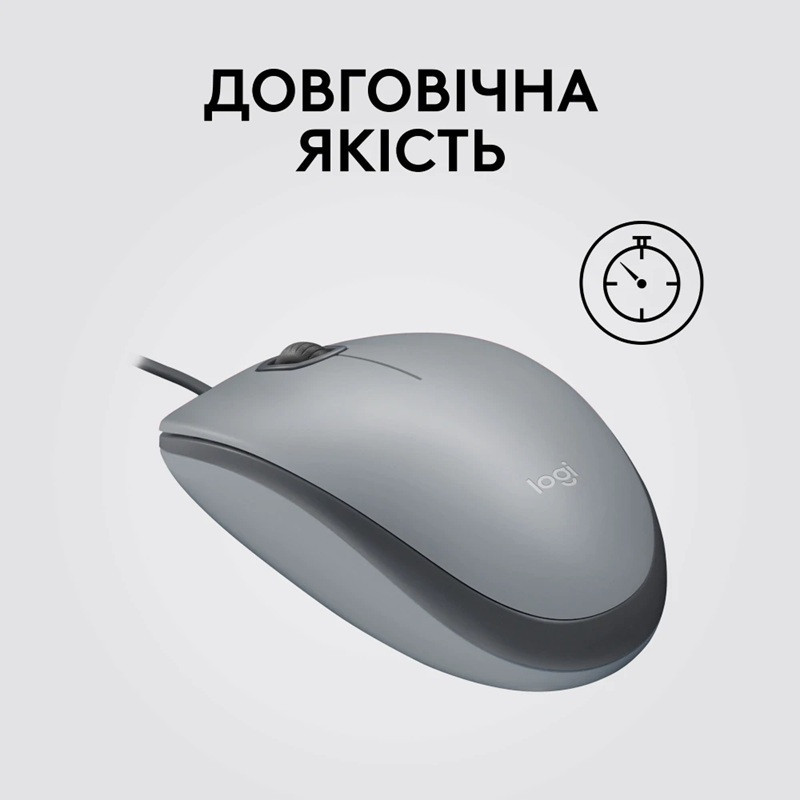 Миша Logitech M110 Silent-MID GRAY-USB-AKOYA (6857585) Киев - изображение 10