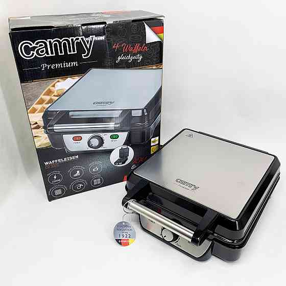 Вафельниця електрична Camry CR 3025 1500Вт для бельгійських віденських вафель з терморегулятором 4 форми UP-53 Львів