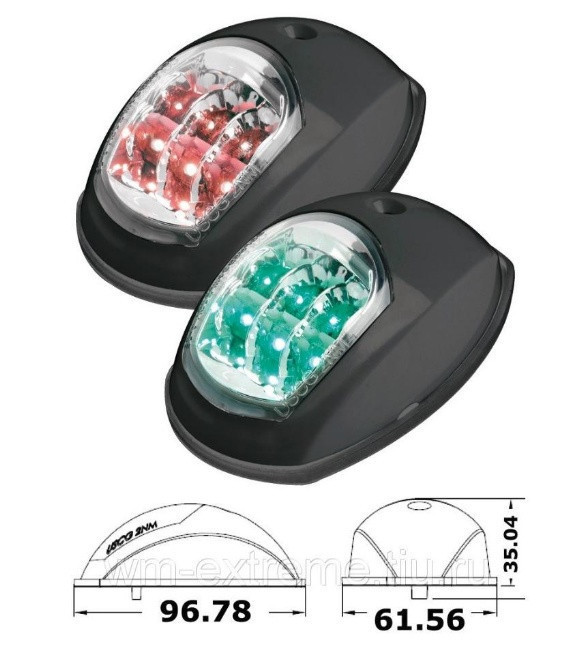 Пара навигационных огней LED черный корпус Киев - изображение 2