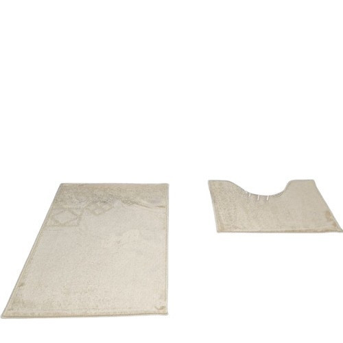 Набір килимків для ванної кімнати 2шт 50*80см+40*50см U-виріз Ромб Smile бежевий поліпропілен Дариана Житомир - изображение 1