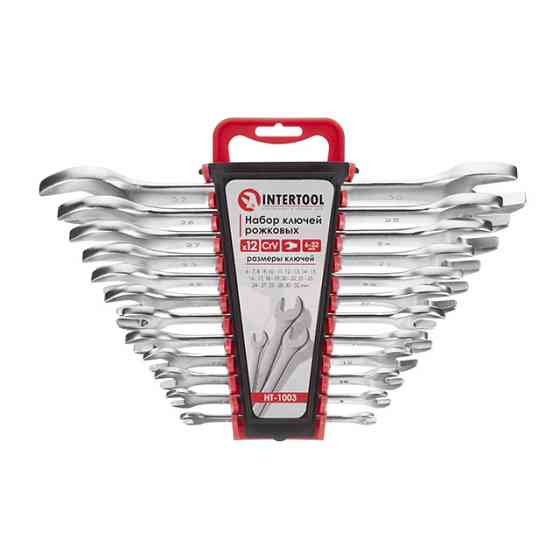 Набір ключів ріжкових, 12 шт., 6-32 мм, Cr-V INTERTOOL HT-1003 Киев