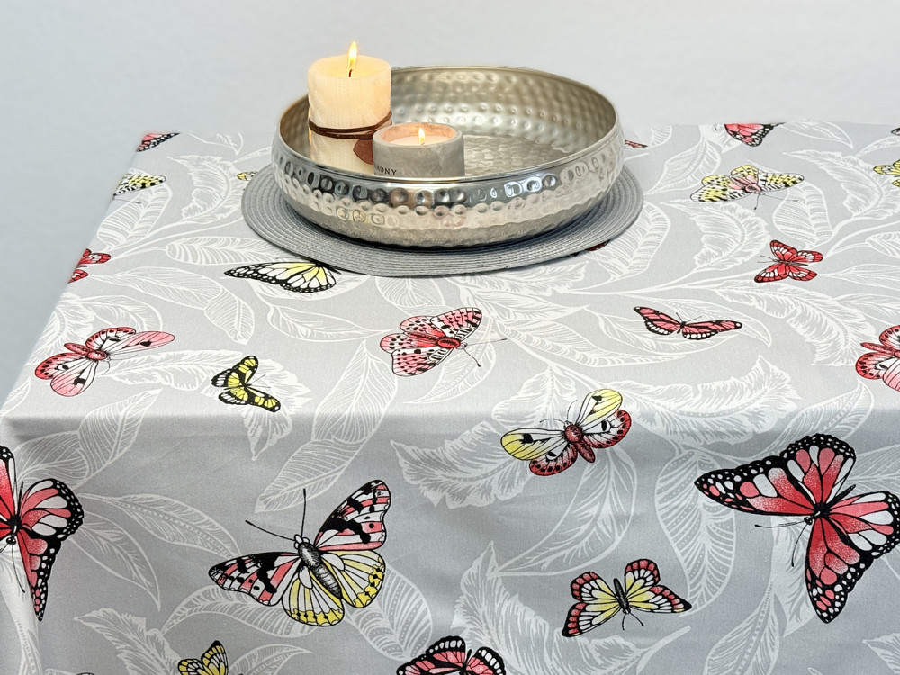 Ecotton Скатертина Ecotton DUCK 170х200 см водовідштовхувальна сіра 5725-13 Метелики Киев - изображение 6