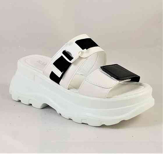 Шлёпанцы Тапочки Белые на Танкетке Женские на Платформе (размеры: 38,39,40,41) - 30-2 Днепр