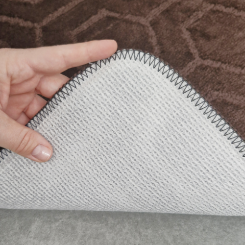 Набір килимків для ванної 2шт 60*100см+50*60см U-виріз Соти Standard коричневий поліпропілен Дариана Житомир - фото 4