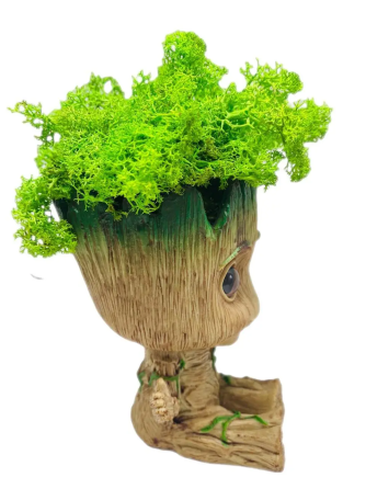 Горщик Грут Groot G8 Малюк з квіткою + стабілізований мох (Зелений) Вінниця