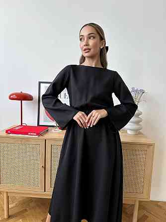 Женское романтическое платье с открытой спиной Черный Одесса