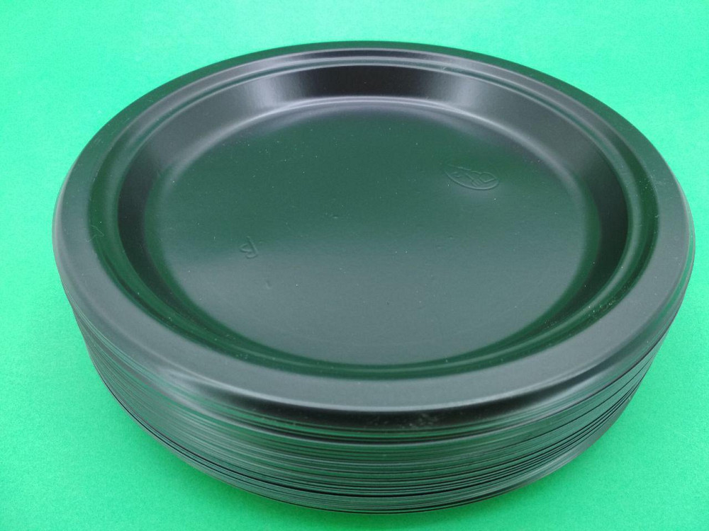 Тарілка одноразова пластикова 260 mm Чорна (50 шт.) Харків - фото 1